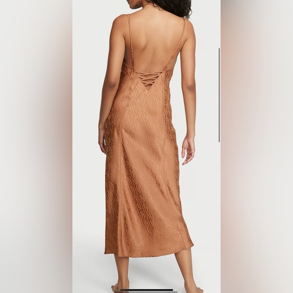 Victoria’s Secret icon satin midi slip nightgown lingerie VS logo Xlarge NWT - Picture 2 of 6